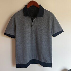Magaschoni Tipped Contrast Polo, XL, Blue